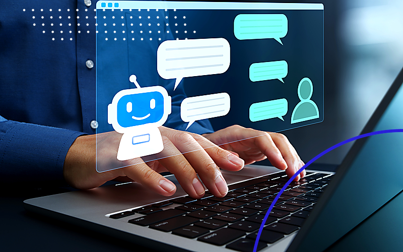 Ai Chatbot Conversation Neon Ring Blue Emulent