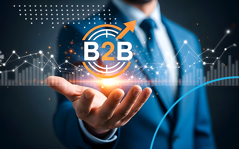 B2B Growth Analytics Neon Ring Cyan Emulent