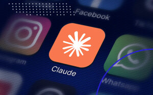 Claude App Icon Neon Ring Blue Emulent