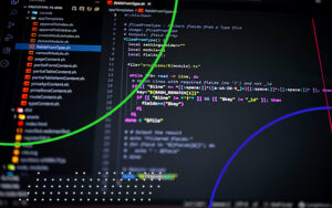 Code Editor Vscode Neon Rings Green Blue Emulent