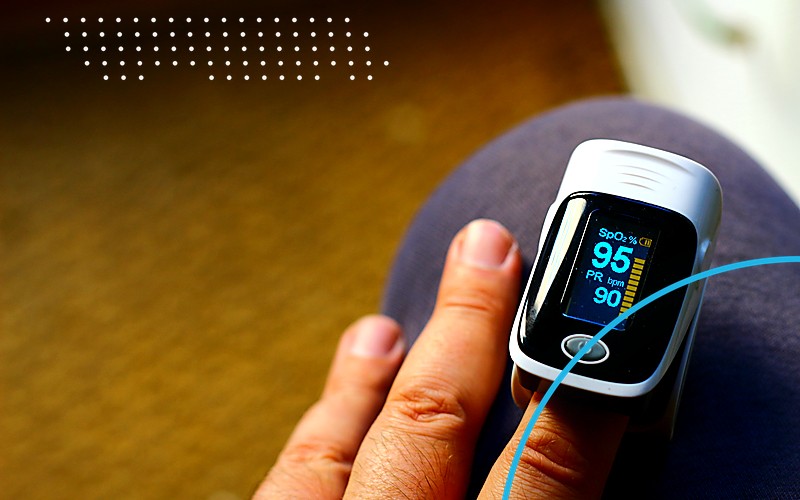 Fingertip Pulse Oximeter Neon Ring Cyan Emulent