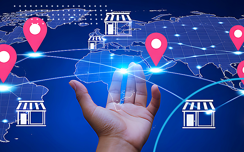 Global Store Network Neon Ring Cyan Emulent