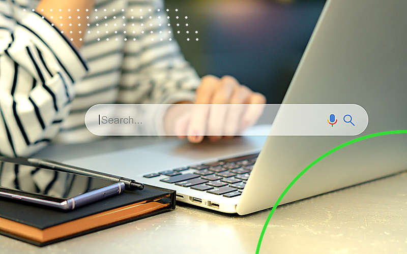 Google Search Bar Neon Ring Green Emulent