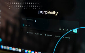 Perplexity Ai Search Interface Neon Ring Cyan Emulent