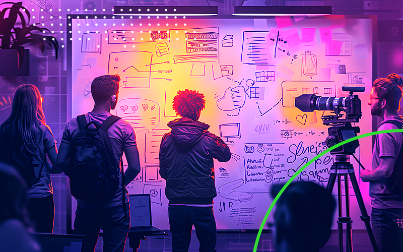 Content Marketing Trends and 2026-2028 Projections from Emulent Wireframe Brainstorm Session Neon Ring Green Emulent