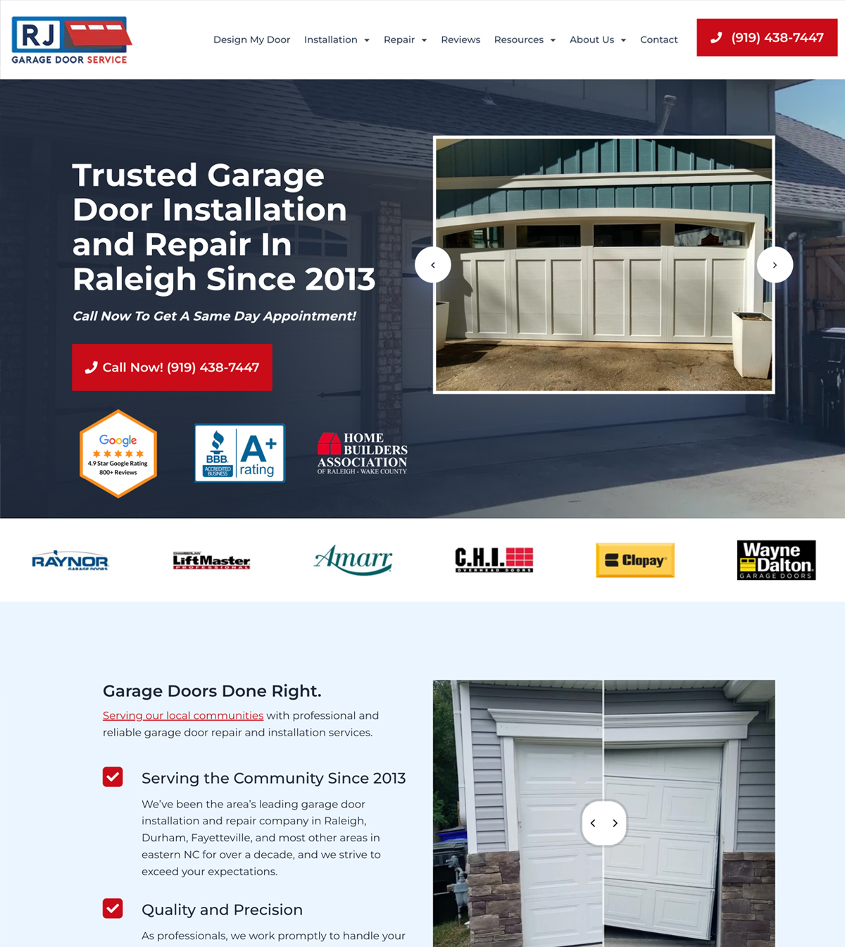 Rj Garage Door Service Website Design
